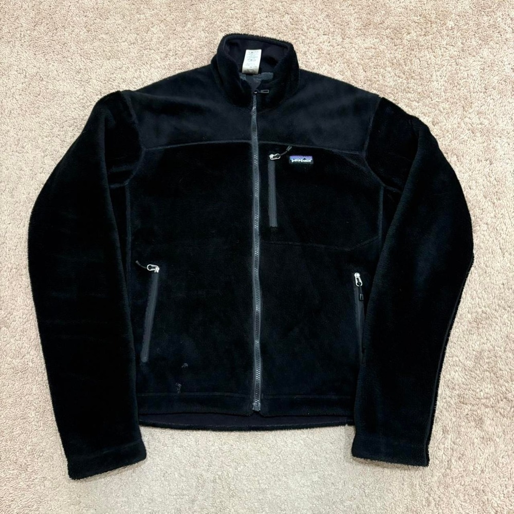 Patagonia R4 Fleece Jacket Men's Medium Black Full Zip Polartec Outdoor